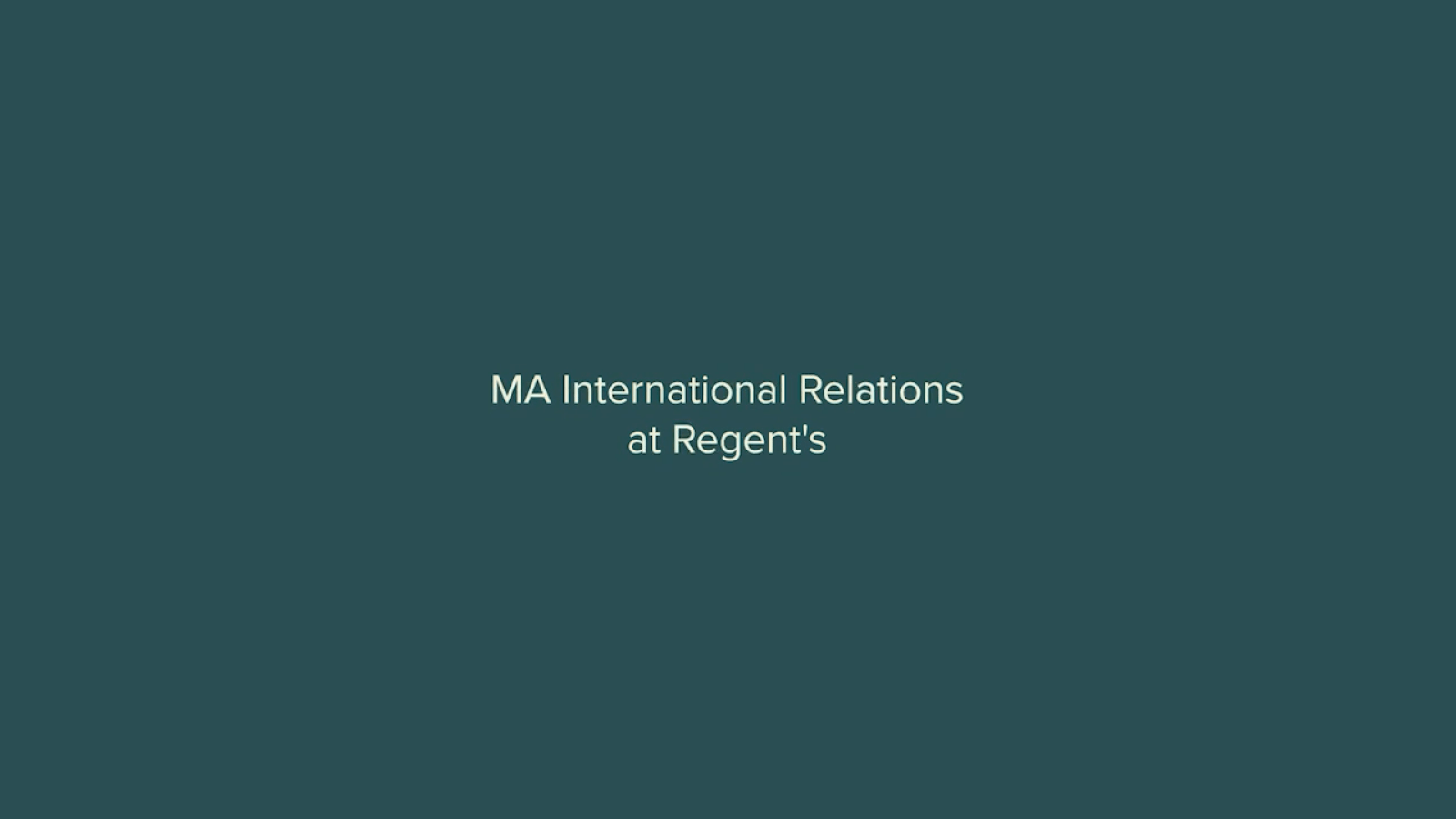 MA International Relations | Regent's University London